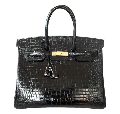 hermes birkin 35 black bag leather|hermes birkin 35 crocodile.